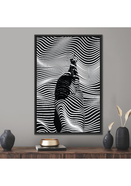 1 Parça Siyah Çerçeveli Kanvas Tablo Kanvas Çağdaş Kanvas Zebra Kadın Posteri