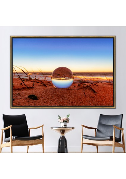 1 Parça Gold Çerçeveli Kanvas Tablo Damla Duvar Dekoru Su Damlası Kanvas Baskı