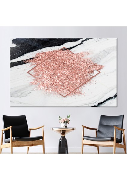 1 Parça Kanvas Tablo Pembe Mermer Duvar Süsü Soyut Sanat Eseri Pembe Kanvas Baskı