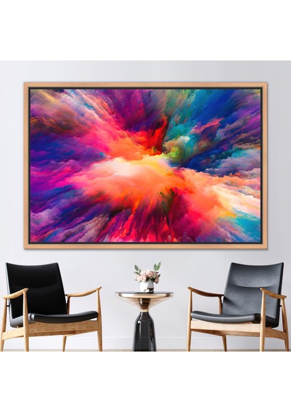 1 Parça Naturel Çerçeveli Kanvas Tablo Ilahi Renkler Kanvas Soyut Kanvas Baskı
