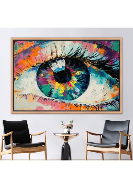 1 Parça Naturel Çerçeveli Kanvas Tablo Göz Sanat Renkli 3 Boyutlu Kanvas Çağdaş 3 Boyutlu Kanvas