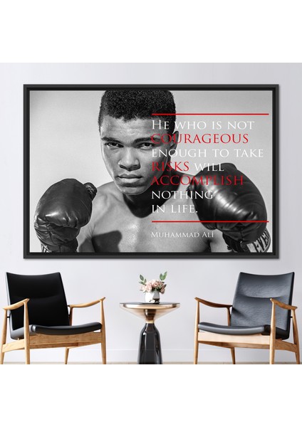 1 Parça Siyah Çerçeveli Kanvas Tablo Çağdaş Posteri Motivasyon Sanat