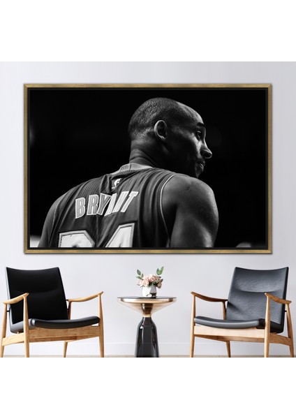 1 Parça Gold Çerçeveli Kanvas Tablo Kobe Duvar Dekoru ??basketbol Oyuncusu Kanvas Poster