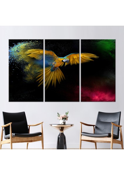 3 Parçalı Kanvas Tablo Renkli Duvar Dekoru Modern Sanat Uçan Kuş Duvar Süsü Kuş Kanvas Baskı