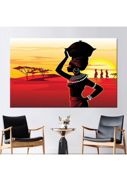 1 Parça Kanvas Tablo Soyut Duvar Süsü Afrikalı Kadın Duvar Süsü Modern Sanat Eseri