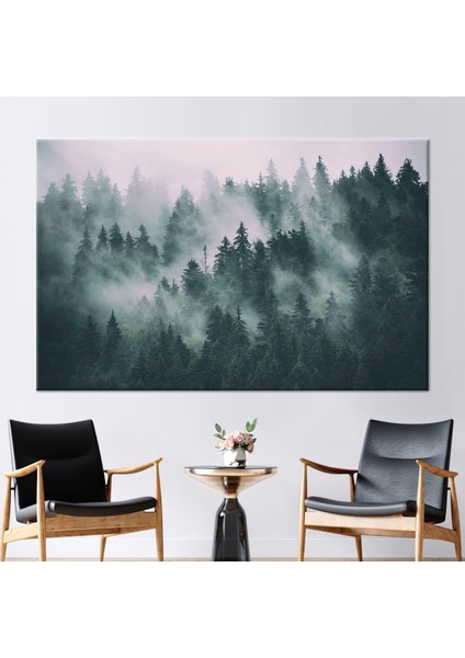 1 Parça Kanvas Tablo Orman Peyzajı Kanvas Manzara Sanat Eseri Dağ Manzarası Kanvas Poster