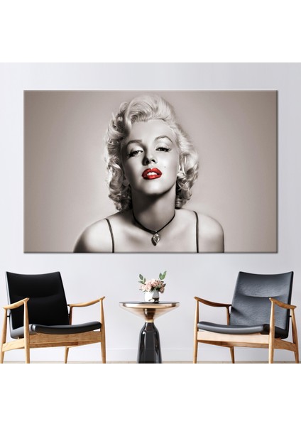 1 Parça Kanvas Tablo Ünlü Sanat Marilyn Monroe Dudak Hediye Kanvas Kadın Sanat