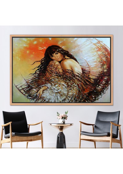1 Parça Naturel Çerçeveli Kanvas Tablo Kız Sanat Soyut Kadın Sanat Modern Kanvas Poster