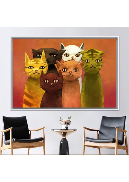 1 Parça Beyaz Çerçeveli Kanvas Tablo Modern Hediye Kanvas Hayvan Sanat Eseri Soyut Duvar Süsü