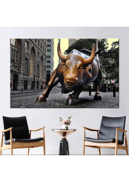 1 Parça Kanvas Tablo Görüntüleme Kanvas Poster Wall Street Bull Baskılı