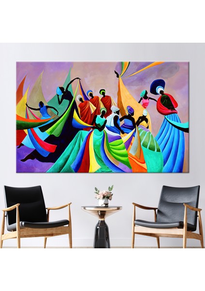 1 Parça Kanvas Tablo Renkli Hediye Kanvas Etnik Sanat Afrikalı Dansçılar Posteri