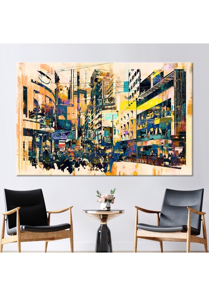 1 Parça Kanvas Tablo Modern Kanvas Poster Görüntüleme Sanat Soyut Baskılı Şehir Duvar Süsü