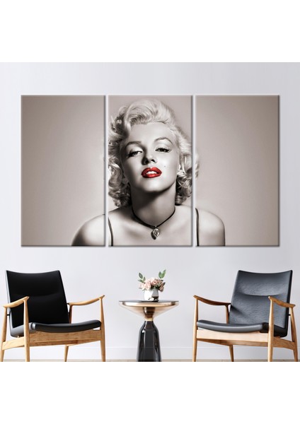 3 Parçalı Kanvas Tablo Marilyn Monroe Kanvas Modern 3 Boyutlu Kanvas Ünlü Sanat