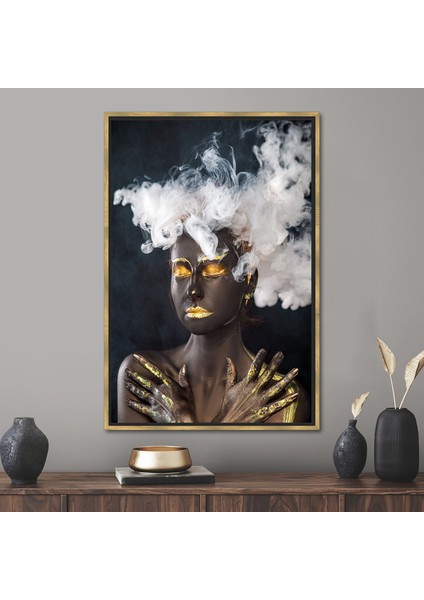 1 Parça Gold Çerçeveli Kanvas Tablo Modern Baskılı Altın Kanvas Sanatı