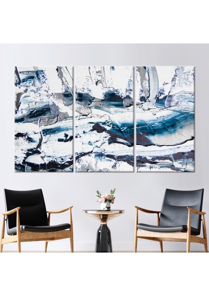 3 Parçalı Kanvas Tablo Akrilik Sanat Eseri Modern Kanvas Baskı Fırça Vuruşları Kanvas