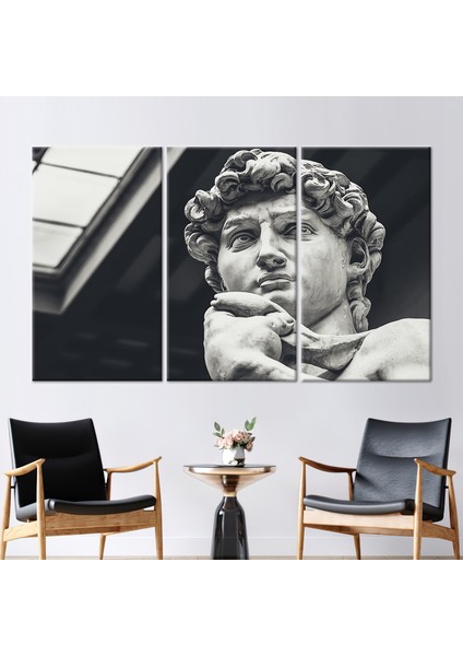 3 Parçalı Kanvas Tablo Modern Posteri Man Heykel 3 Boyutlu Kanvas Heykel Posteri