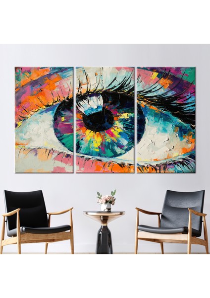 3 Parçalı Kanvas Tablo Çağdaş Kanvas Yağ Sanat Eseri Renkli Göz Kanvas Göz Kanvas Poster