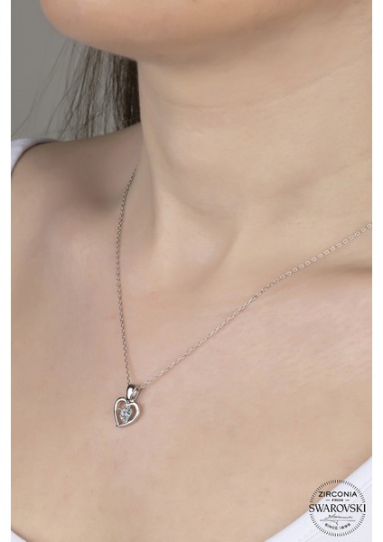 Taşlı Gümüş Kalp Bayan Kolye fiyatları