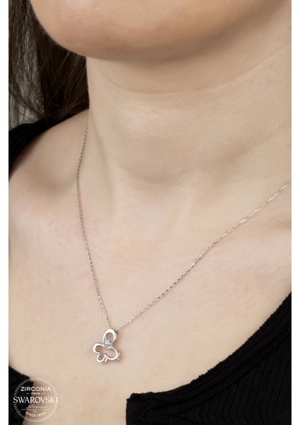 Taşlı Gümüş Kelebek Kolye fiyatları