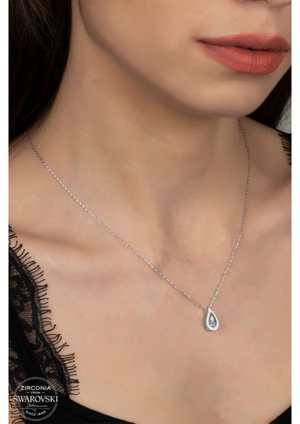 Taşlı Gümüş Damla Bayan Kolye fiyatları