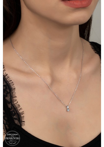 Taşlı Gümüş Tektaş Bayan Kolye fiyatları