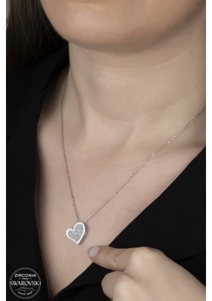 Taşlı Gümüş Kalp Bayan Kolye fiyatları