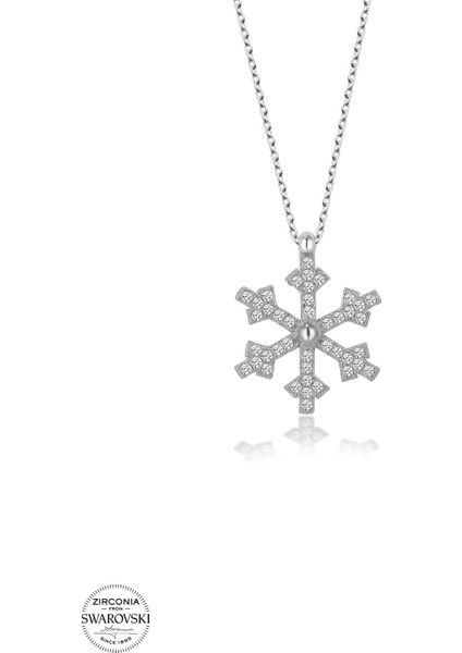 Taşlı Gümüş Kartanesi Bayan Kolye