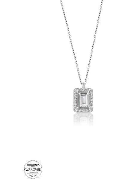 Taşlı Gümüş Baget Kolye