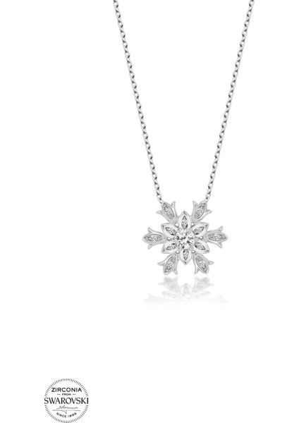 Taşlı Gümüş Kartanesi Kadın Kolye