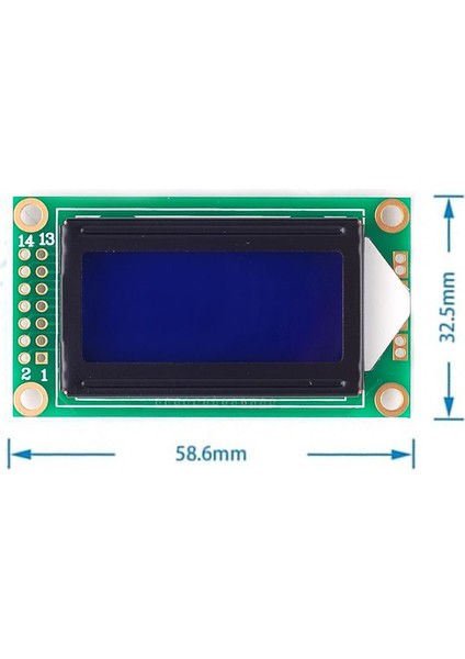 Roba 0802A 8x2 Karakter LCD Modül Mavi Backlight Display Ekran 2 Satır