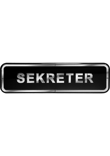 Abs Lüx Çift Katlı Yönlendirme Levhası Siyah-Gümüş Sekreter