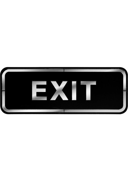 Abs Lüx Çift Katlı Yönlendirme Levhası Siyah-Gümüş Exit
