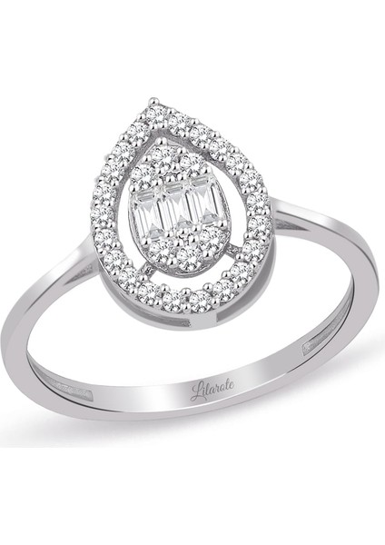 Taşlı Damla Altın Yüzük