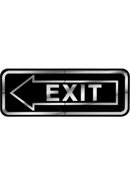 Abs Lüx Çift Katlı Yönlendirme Levhası Siyah-Gümüş Exit Sol Yön