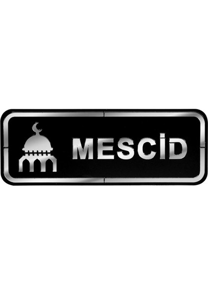 Abs Lüx Çift Katlı Yönlendirme Levhası Siyah-Gümüş Mescid