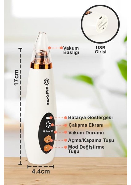 Dijital Göstergeli 6 Başlıklı Cilt Temizleme Vakum Aleti Turuncu Beyaz Detaylı fiyatları