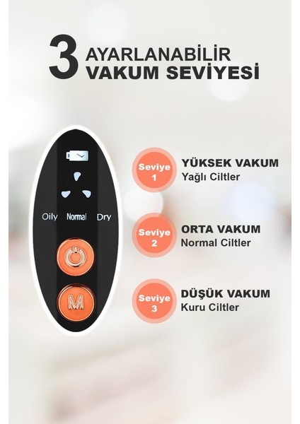 Dijital Göstergeli 6 Başlıklı Cilt Temizleme Vakum Aleti Turuncu Beyaz Detaylı modelleri