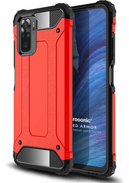 Xiaomi Poco M5S Kılıf Rugged Armor Kırmızı