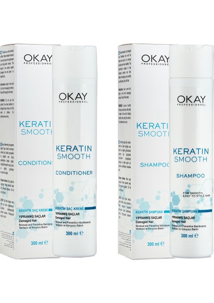 Keratin Smooth Şampuan 300 Ml + Saç Kremi 300 Ml