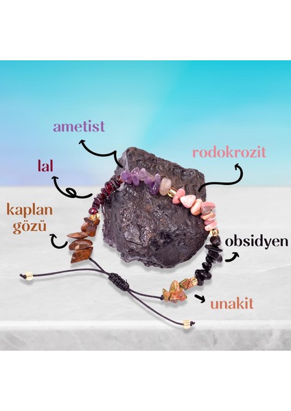 Akrep Burcu Doğal Taş Bileklik - Ayarlamalı