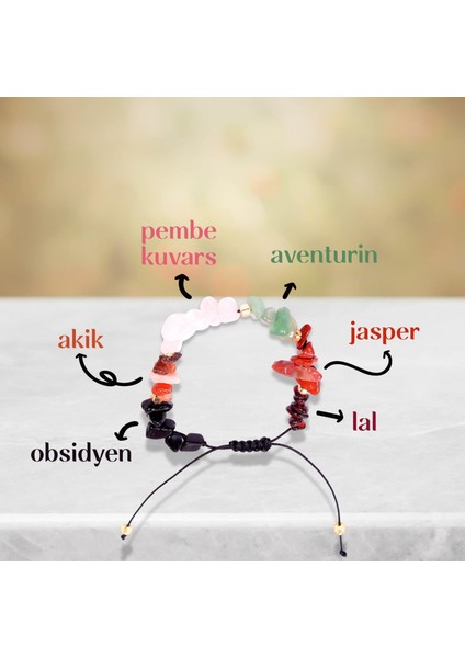 Başak Burcu Doğal Taş Bileklik - Ayarlamalı