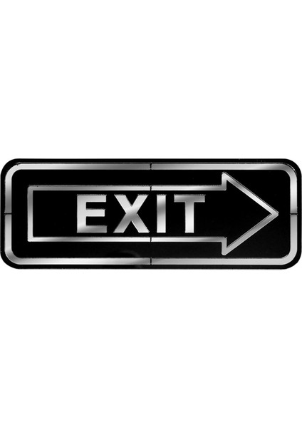 Abs Lüx Çift Katlı Yönlendirme Levhası Siyah-Gümüş Exit Sağ Yön