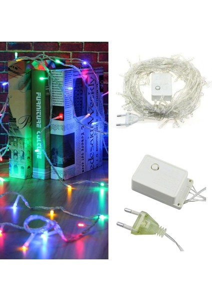 Buffer® 10 Metre 100 Ledli 8 Fonksiyonlu Karışık Renkli Rgb LED Lamba