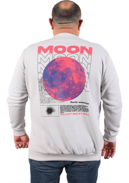 Mocgrande Büyük Beden Erkek Sweat Moon 22731 Taş Gri fiyatları