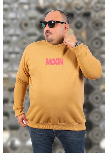 Mocgrande Büyük Beden Erkek Sweat Moon 22731 Vizon