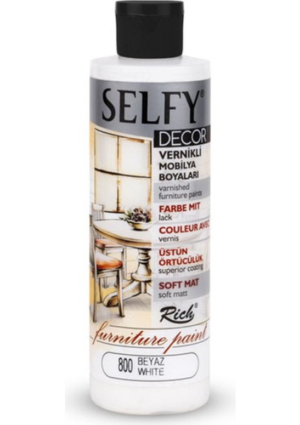 Selfy Decor Vernikli Mobilya Boyası 240 cc 09429 Beyaz