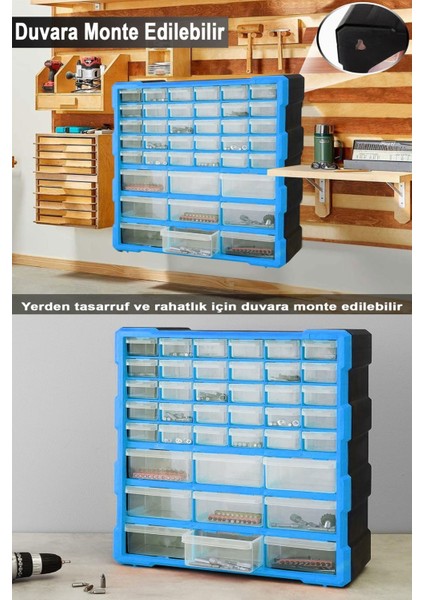 Mono Blok Çekmeceli Organizer 39'Lu Büyük Boy Asr-6001