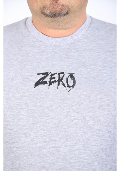 Mocgrande Büyük Beden Erkek Sweat Zero 22732 Gri Melanj modelleri