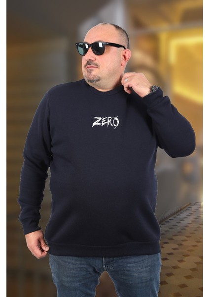 Mocgrande Büyük Beden Erkek Sweat Zero 22732 Lacivert