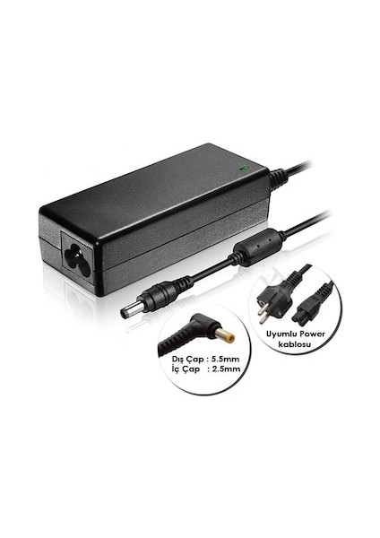 Asus R503 Uyumlu Muadil Ürün 19 Volt 3.42 Amper Laptop Notebook Şarj Aleti 19V 3.42A - 5.5mm 2.5mm
